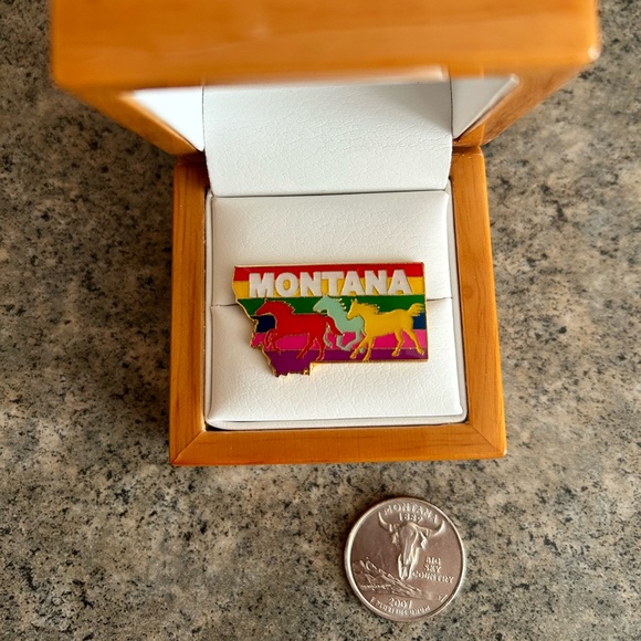 Unknown Jewelry - State of Montana with Horses Hat or Lapel Pin, NWOT